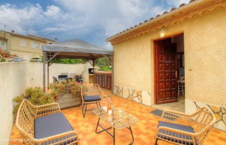 Ferienhaus Nr.10974 Sagone - Corse - G&icirc;te &agrave; Sagone, la c&ocirc;te ouest, Corse-du-Sud, labellis&eacute; G&icirc;tes de France : la terrasse devant le g&icirc;te